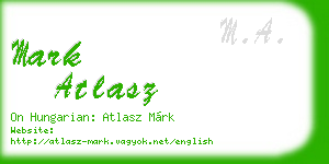 mark atlasz business card